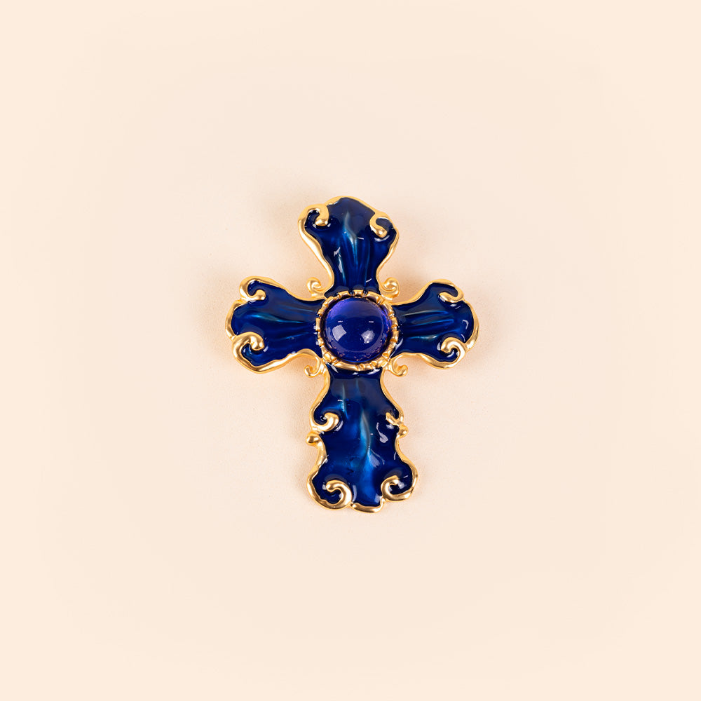 LARGE COLORFUL CROSS PIN