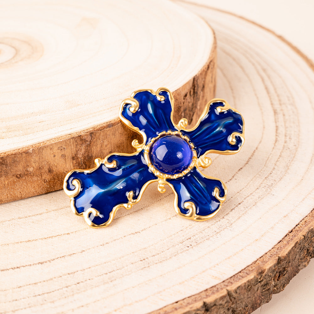 LARGE COLORFUL CROSS PIN