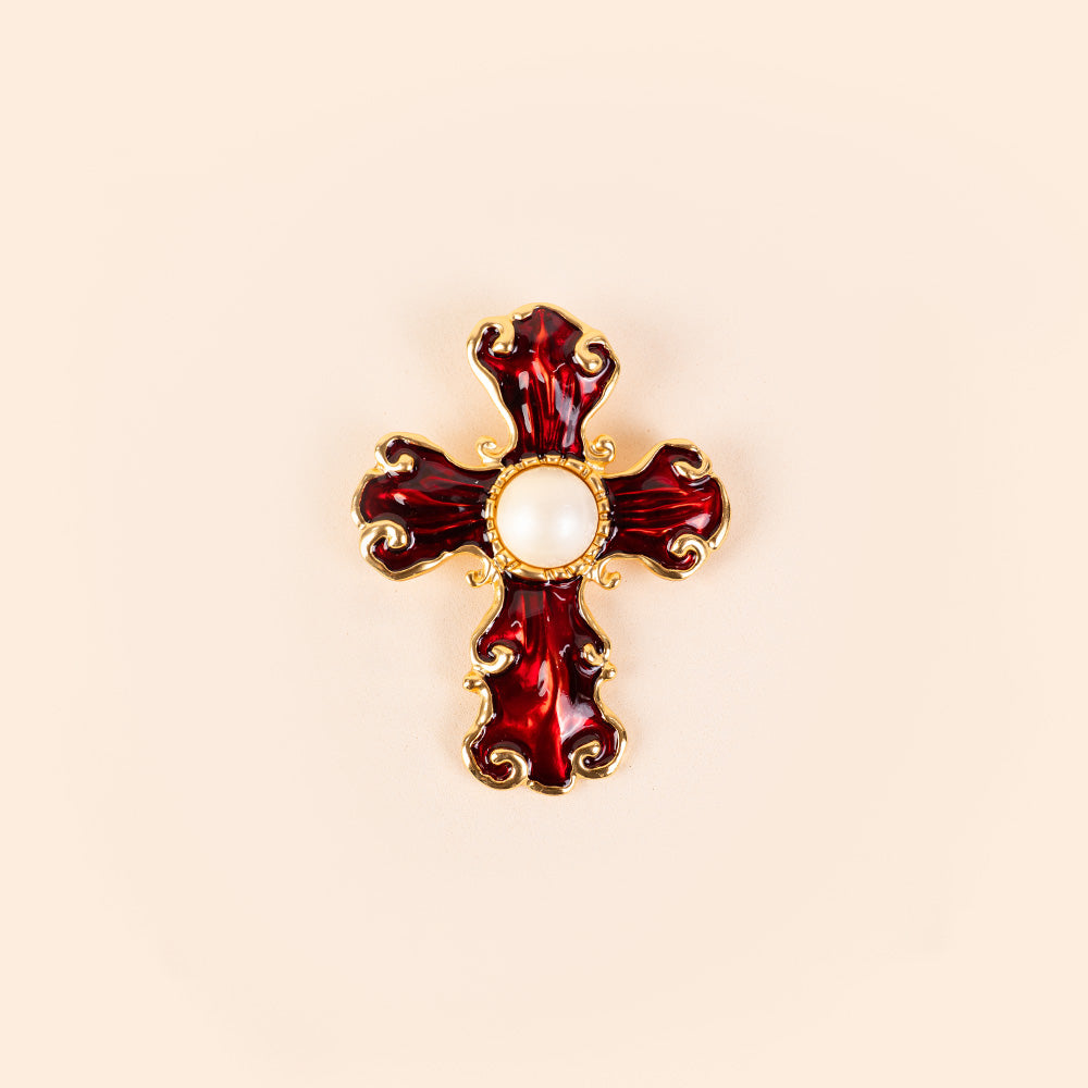 LARGE COLORFUL CROSS PIN