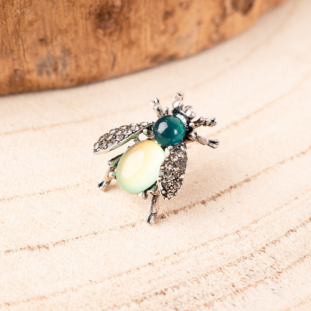 INSECT BROOCH WITH COLORED STONES