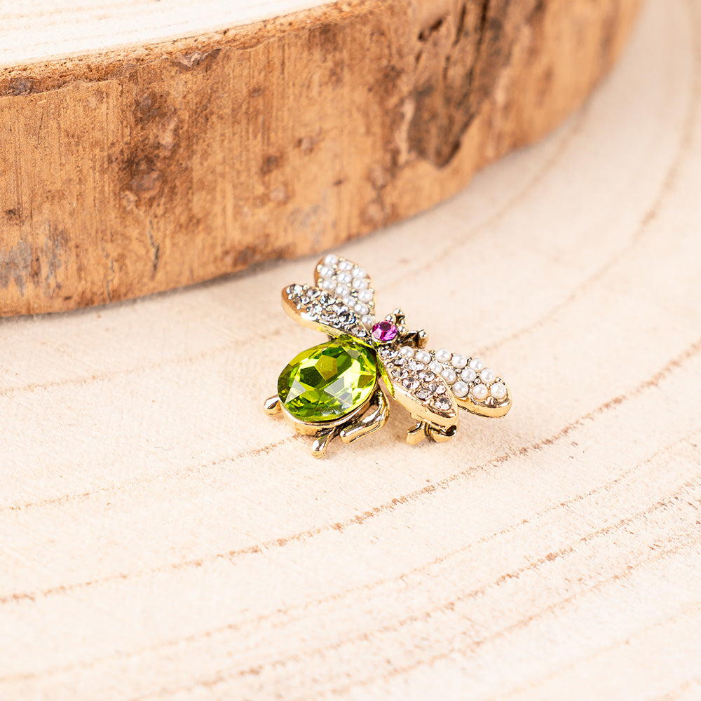 DRAGONFLY BROOCH WITH COLORFUL RHINESTONES