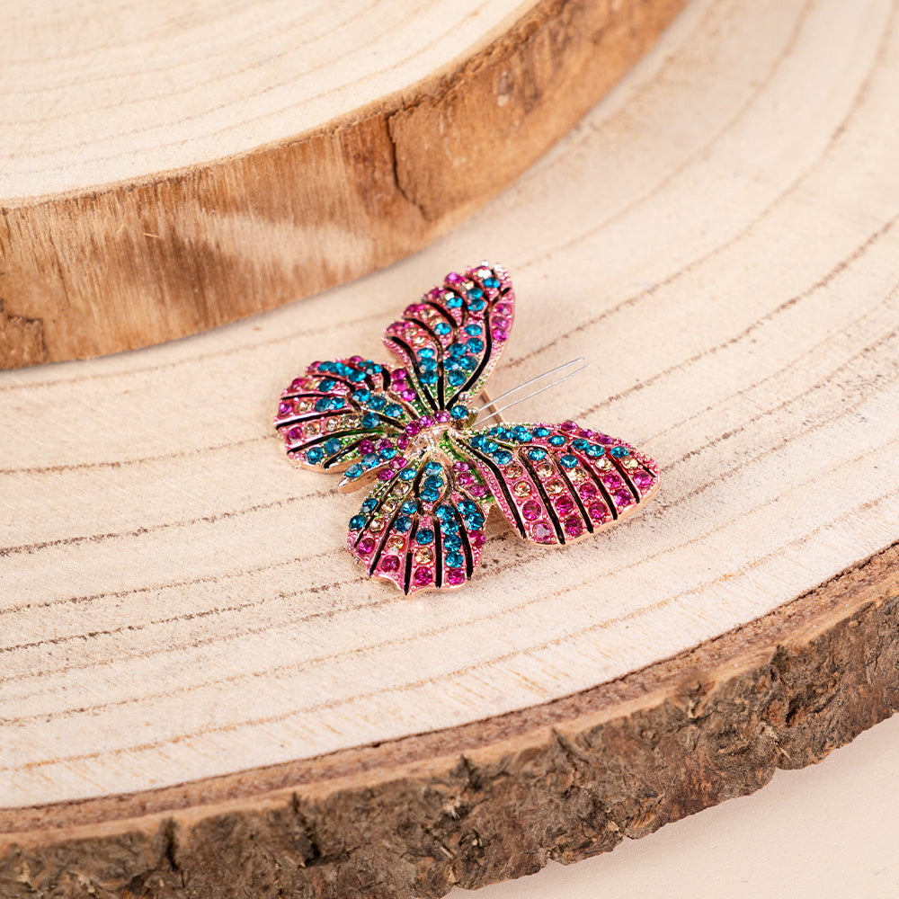 BUTTERFLY BROOCH WITH RHINESTONE