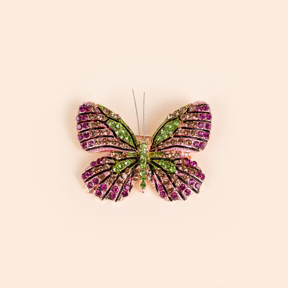 BUTTERFLY BROOCH WITH RHINESTONE