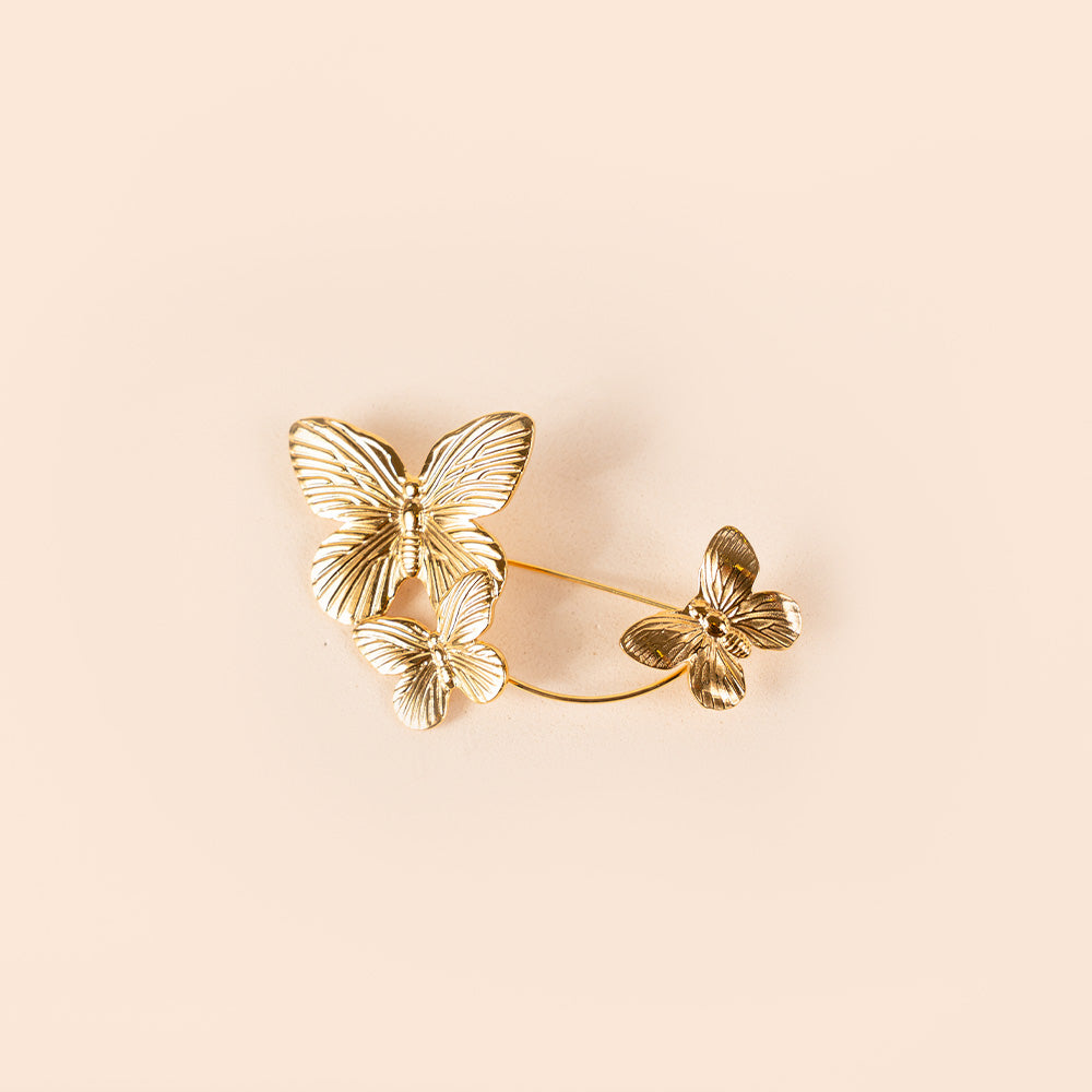 THREE BUTTERFLIES BROOCH