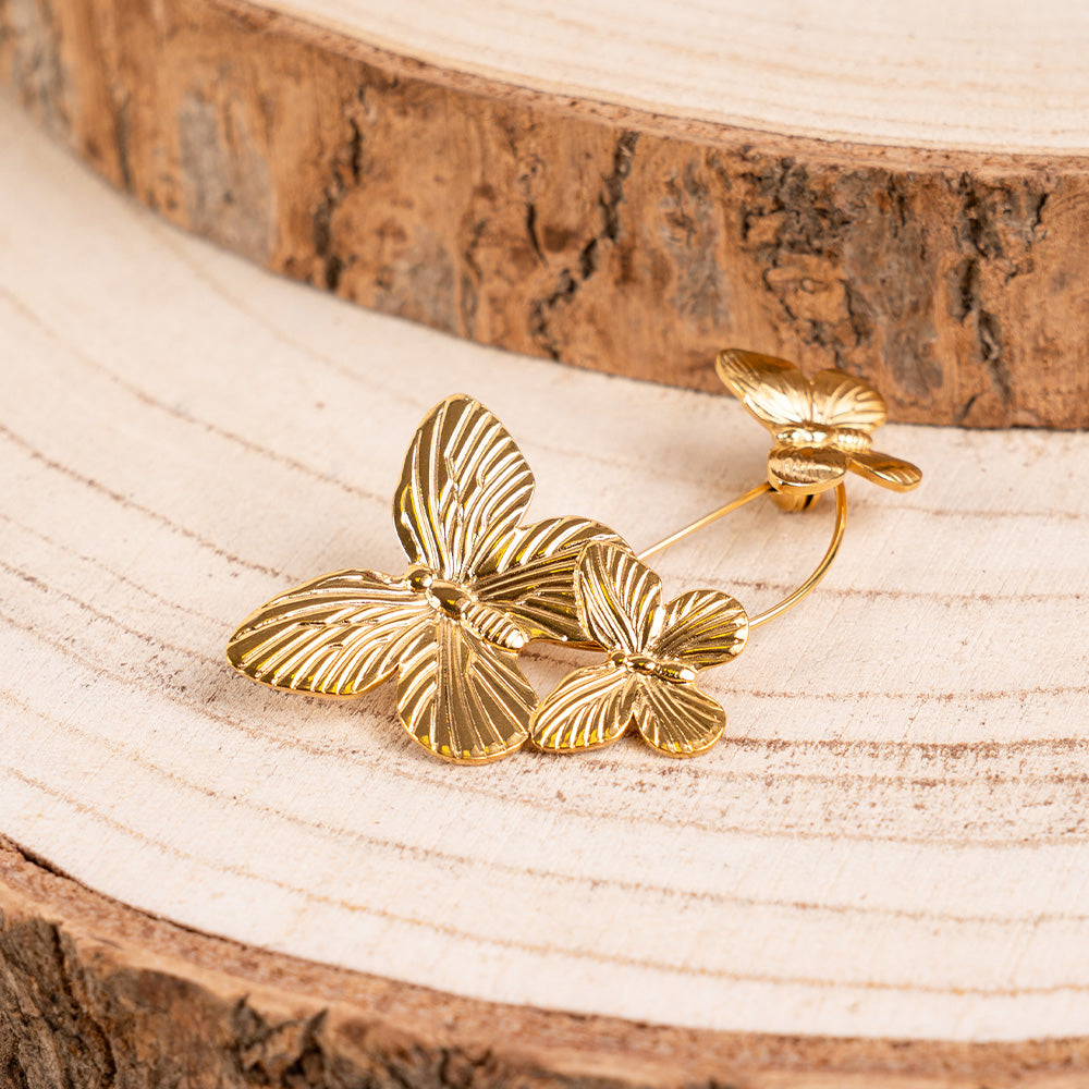 THREE BUTTERFLIES BROOCH