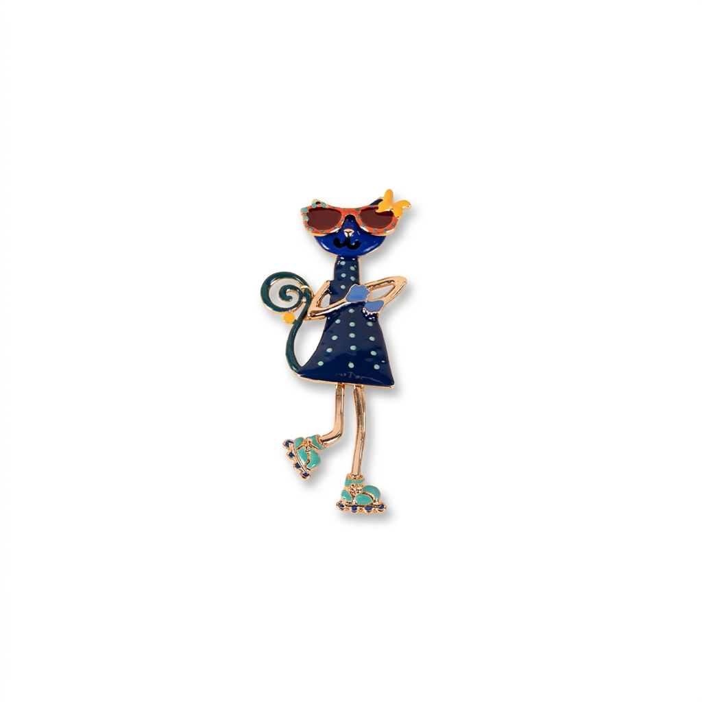 SPILLA A GATTO COLORATO CON OCCHIALI
