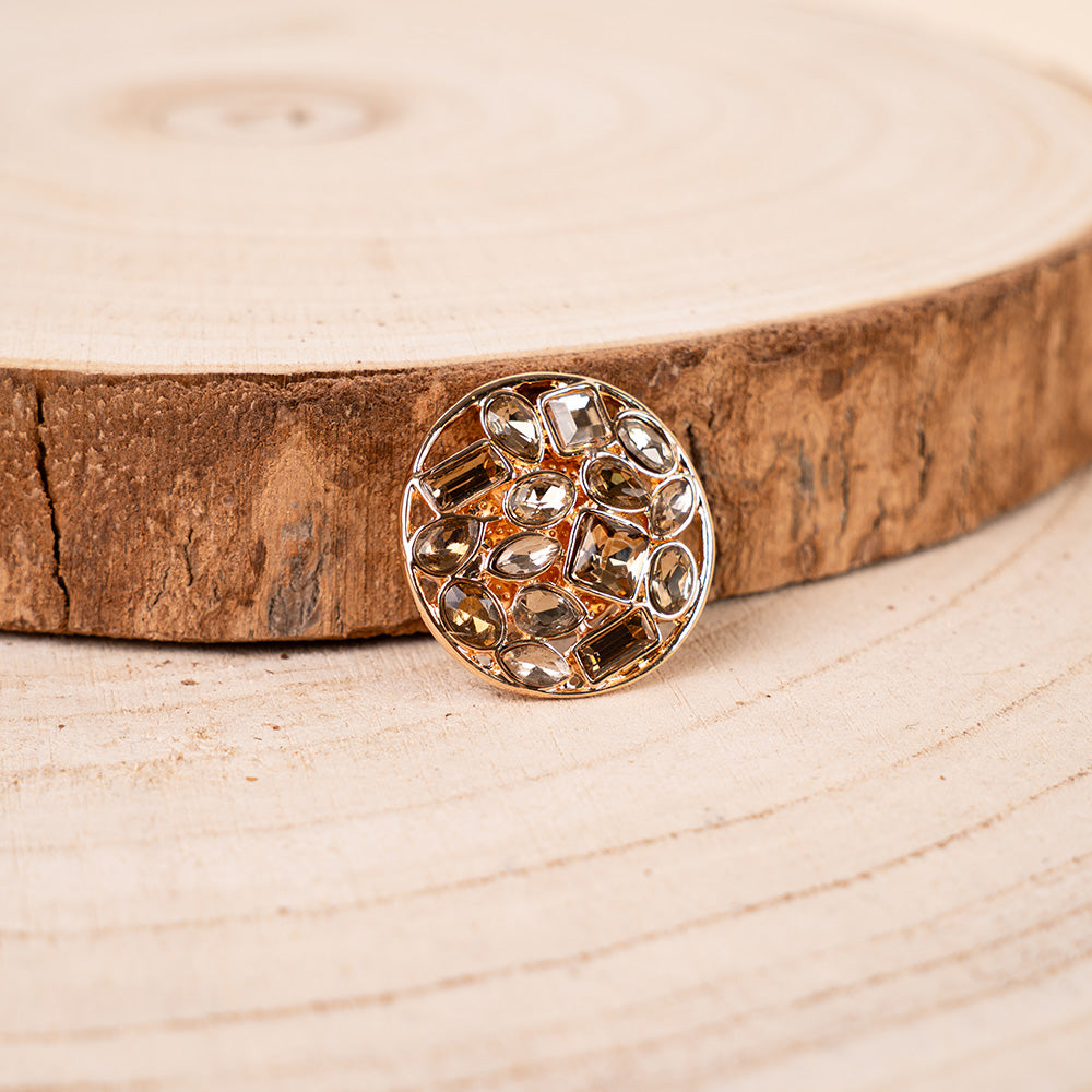 MAGNETIC CIRCULAR PIN WITH RHINESTONE