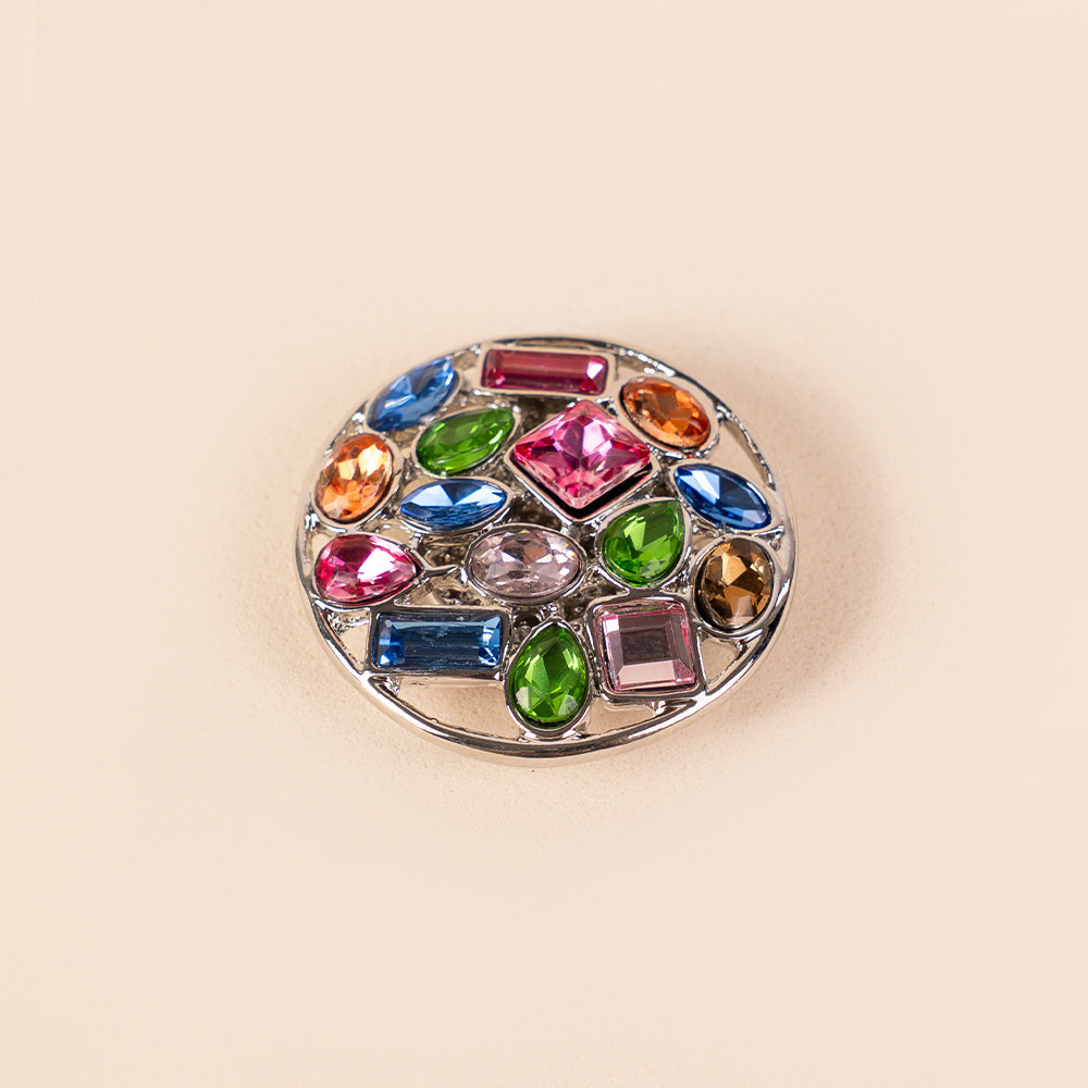 MAGNETIC CIRCULAR PIN WITH RHINESTONE