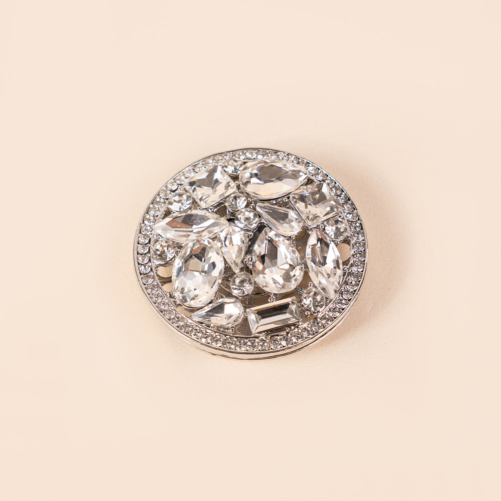 LARGE CIRCULAR MAGNETIC PIN WITH DIFFERENT TYPES OF RHINESTONE