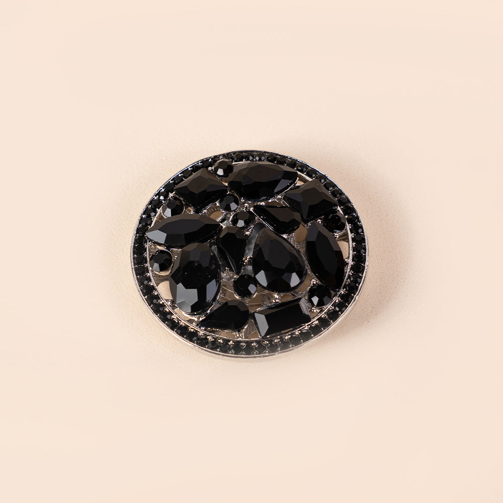 LARGE CIRCULAR MAGNETIC PIN WITH DIFFERENT TYPES OF RHINESTONE