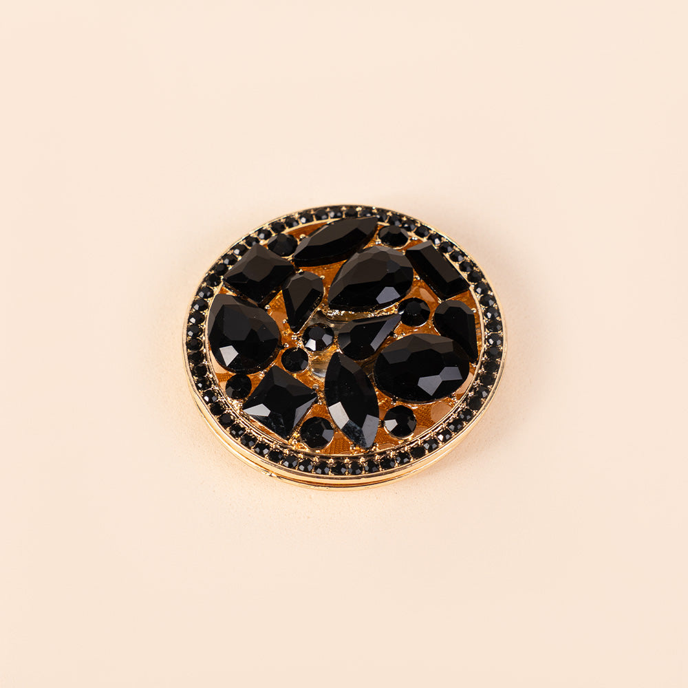 LARGE CIRCULAR MAGNETIC PIN WITH DIFFERENT TYPES OF RHINESTONE