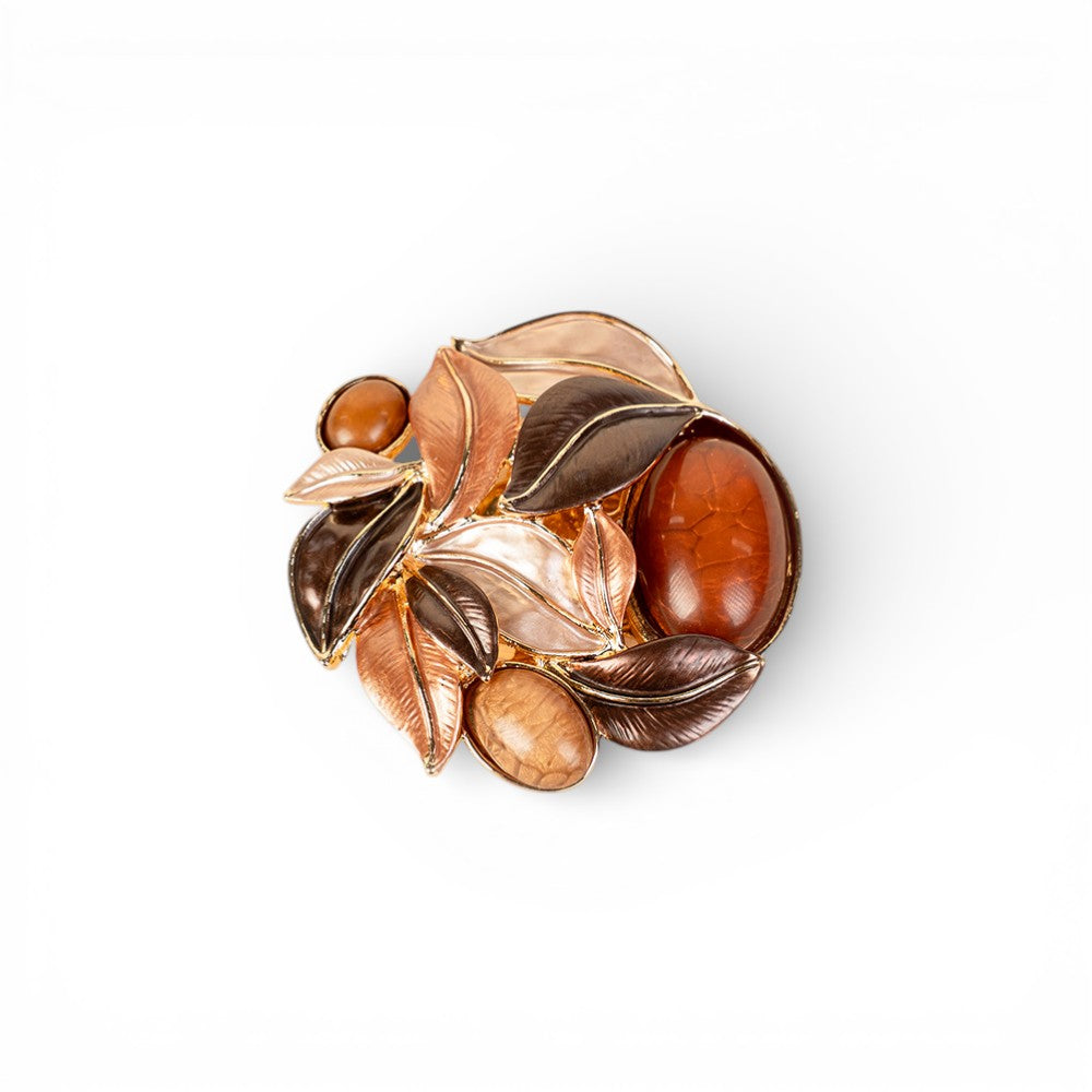 SPILLA ROTONDA CON FOGLIE E PIETRE