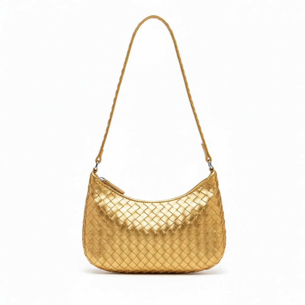 BORSA A SPALLA INTRECCIATA CLASSICA A MEZZALUNA