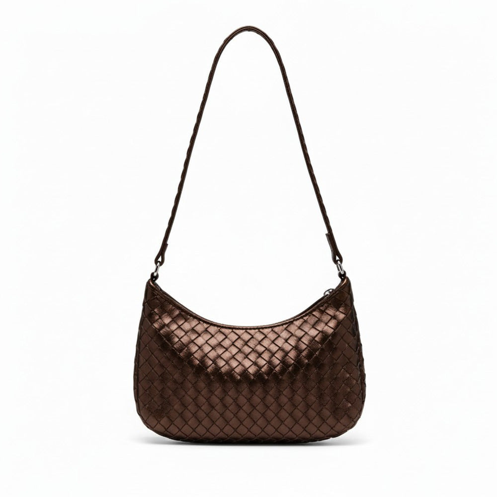 BORSA A SPALLA INTRECCIATA CLASSICA A MEZZALUNA