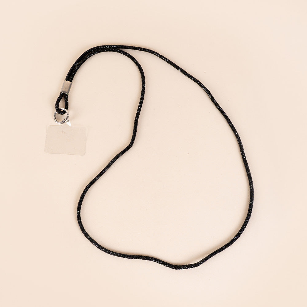 LACCIO TRACOLLA PER CELLULARE CON STRASS CON UNICO MOSCHETTONE CIRCOLARE