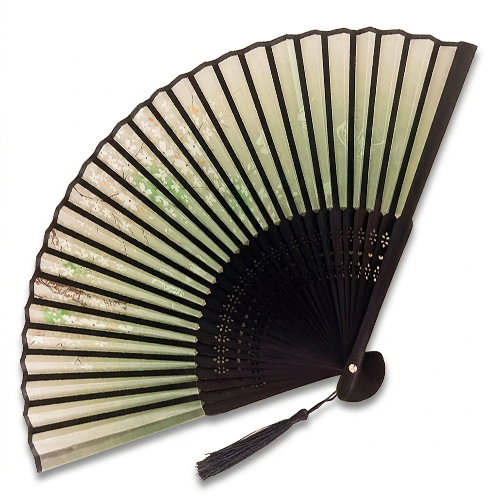 WOOD AND SILK FAN