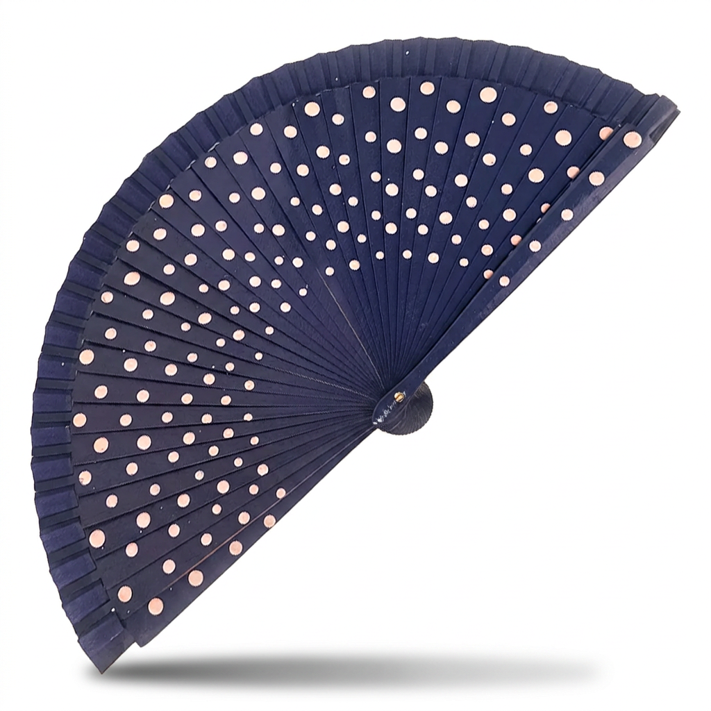 WOODEN FAN WITH POLKA DOT